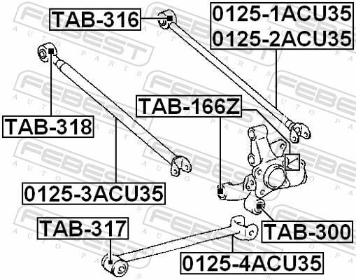 Suspensão, braço oscilante FEBEST ref. TAB-316