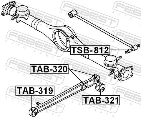 Suspensão, braço oscilante FEBEST ref. TAB-321