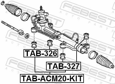 Suspension, crémaillère de direction FEBEST ref. TAB-326