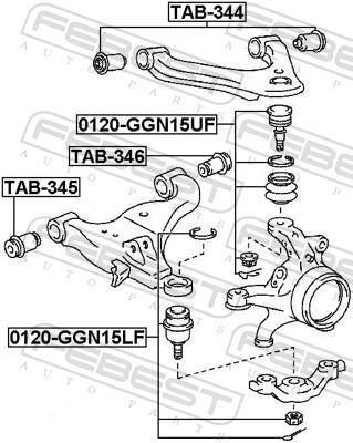Suspensão, braço oscilante FEBEST ref. TAB-344