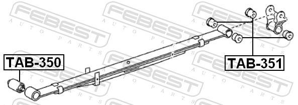 Coussinet de palier, ressort à lames FEBEST ref. TAB-351
