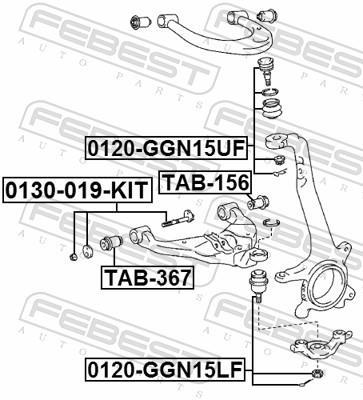 Silent bloc de suspension FEBEST TAB-367