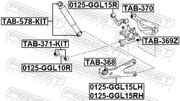 Suspensão, braço oscilante FEBEST ref. TAB-368