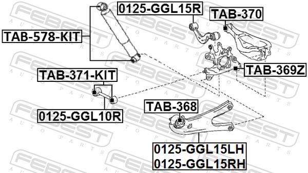 Suspensão, braço oscilante FEBEST ref. TAB-370