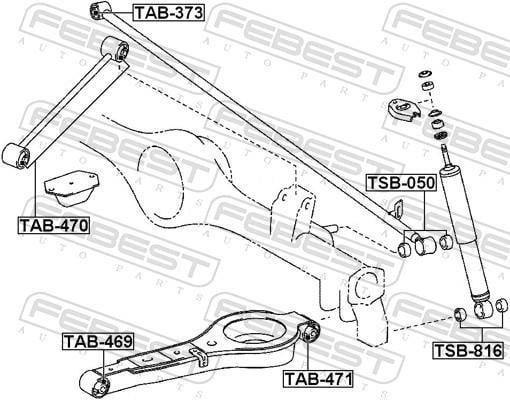 Suspensão, braço oscilante FEBEST ref. TAB-373