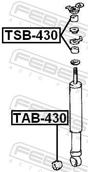 Douille, amortisseur FEBEST TAB-430