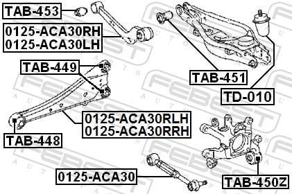 Suspensão, braço oscilante FEBEST ref. TAB-448