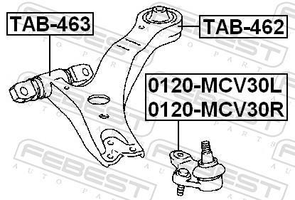 Suspensão, braço oscilante FEBEST ref. TAB-463