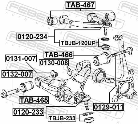 Suspensão, braço oscilante FEBEST ref. TAB-467