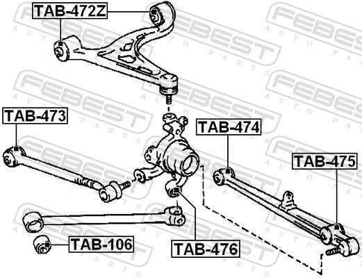 Suspensão, braço oscilante FEBEST ref. TAB-474