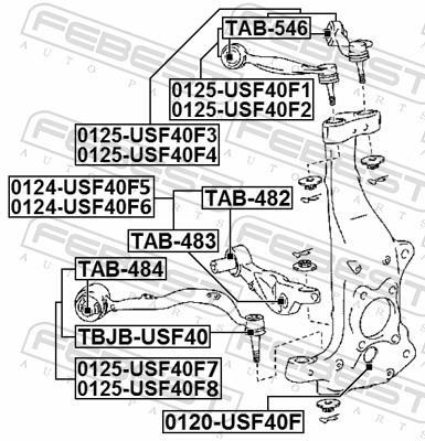 Suspensão, braço oscilante FEBEST ref. TAB-483