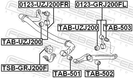 Suspensão, braço oscilante FEBEST ref. TAB-502