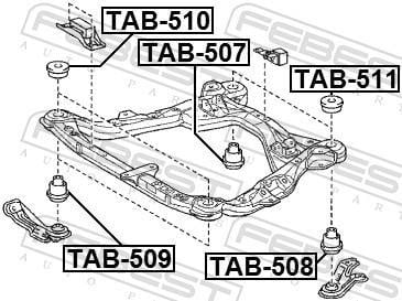 Silentblock del puente trasero FEBEST ref. TAB-509
