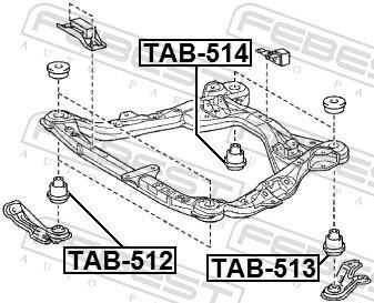 Silentblock del puente trasero FEBEST ref. TAB-514