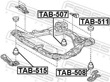 Silentblock del puente trasero FEBEST ref. TAB-515