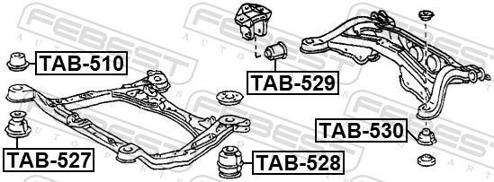 Silentblock del puente trasero FEBEST ref. TAB-528
