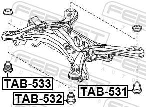 Silentblock del puente trasero FEBEST ref. TAB-532