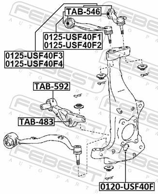 Suspensão, braço oscilante FEBEST ref. TAB-592