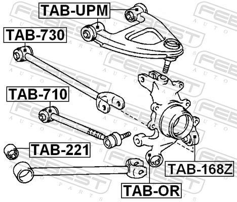 Silent bloc de suspension FEBEST TAB-710