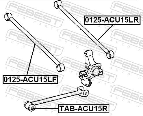 Silent bloc de suspension FEBEST TAB-ACU15R