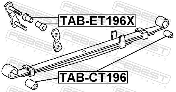 Coussinet de palier, ressort à lames FEBEST ref. TAB-CT196