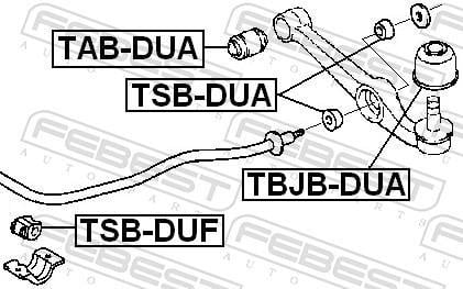 Suspensão, braço oscilante FEBEST ref. TAB-DUA