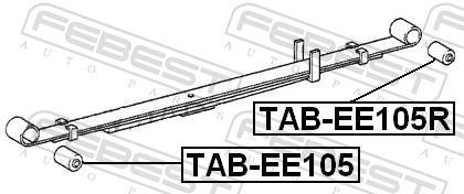 Coussinet de palier, ressort à lames FEBEST ref. TAB-EE105