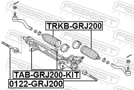 Suspension, crémaillère de direction FEBEST ref. TAB-GRJ200-KIT