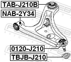 Suspensão, braço oscilante FEBEST ref. TAB-J210B