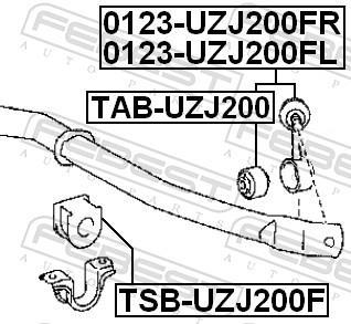 Suspensão, suporte do eixo FEBEST ref. TAB-UZJ200