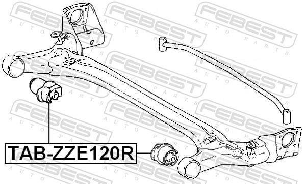 Suspension, corps de l'essieu FEBEST ref. TAB-ZZE120R