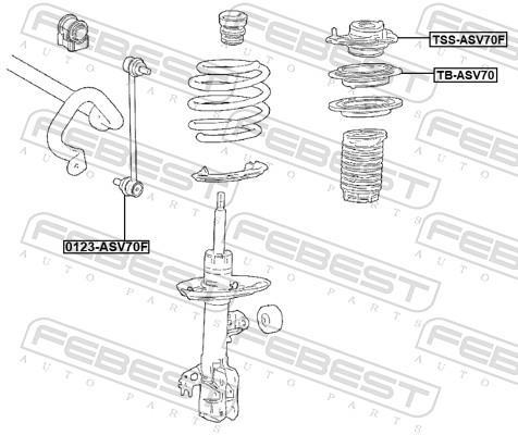 Rolamento copo de suspensão FEBEST TB-ASV70