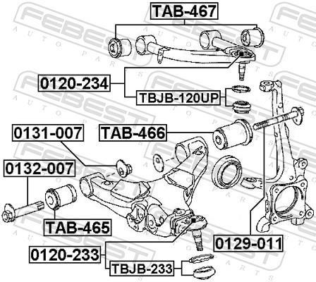 Kit de réparation, rotule de suspension (Rotule de pivot) FEBEST ref. TBJB-233