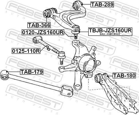 Kit de réparation, rotule de suspension (Rotule de pivot) FEBEST TBJB-JZS160UR