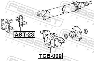 Rolamento do veio de transmissão FEBEST ref. TCB-009