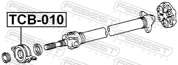 Palier, palier central d'arbre de transmission FEBEST TCB-010