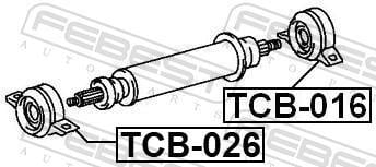 Palier, palier central d'arbre de transmission FEBEST ref. TCB-016