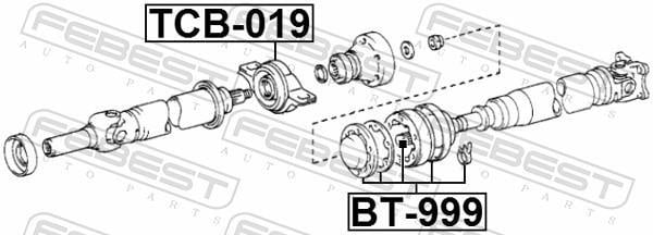 Rolamento do veio de transmissão FEBEST ref. TCB-019