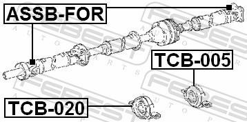 Rolamento do veio de transmissão FEBEST ref. TCB-020