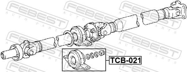Rolamento do veio de transmissão FEBEST ref. TCB-021
