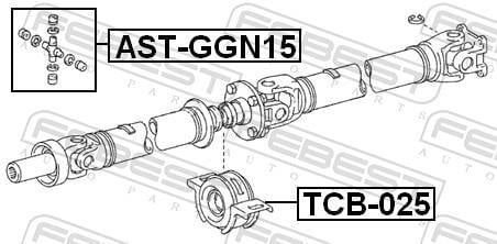 Rolamento do veio de transmissão FEBEST ref. TCB-025