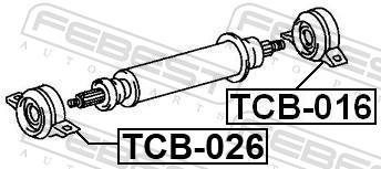 Rolamento do veio de transmissão FEBEST ref. TCB-026