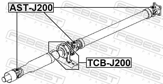 Palier, palier central d'arbre de transmission FEBEST ref. TCB-J200