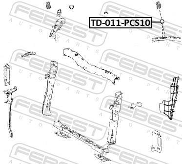 Batente do capô motor FEBEST ref. TD-011-PCS10