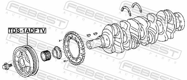 Poulie damper (Poulie de vilebrequin) FEBEST ref. TDS-1ADFTV