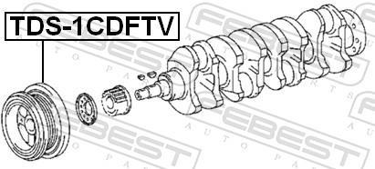 Poulie damper (Poulie de vilebrequin) FEBEST ref. TDS-1CDFTV