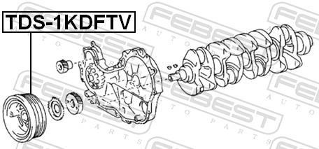 Poulie damper (Poulie de vilebrequin) FEBEST ref. TDS-1KDFTV
