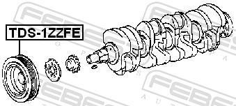 Poulie damper (Poulie de vilebrequin) FEBEST ref. TDS-1ZZFE
