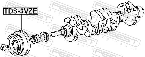 Poulie damper (Poulie de vilebrequin) FEBEST ref. TDS-3VZE