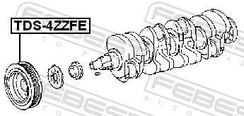 Poulie damper (Poulie de vilebrequin) FEBEST ref. TDS-4ZZFE